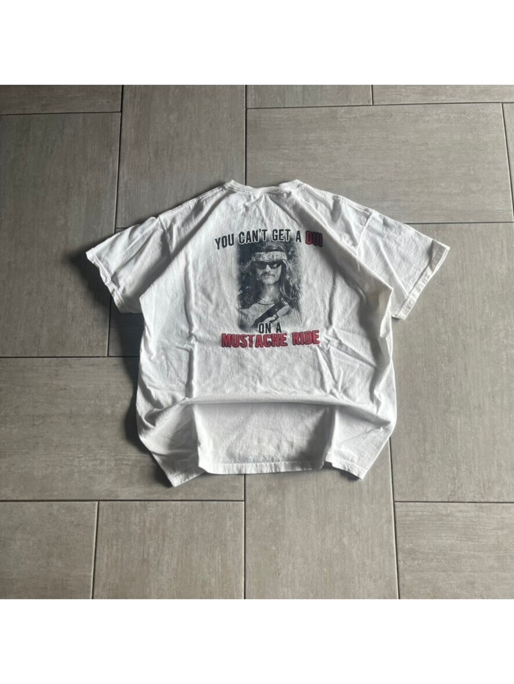 Fruit of the Loom XL 2006 White Graphic T-Shirt Mustache Ride